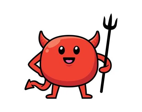 Cute devil mascot character design vector Illustrazione stock