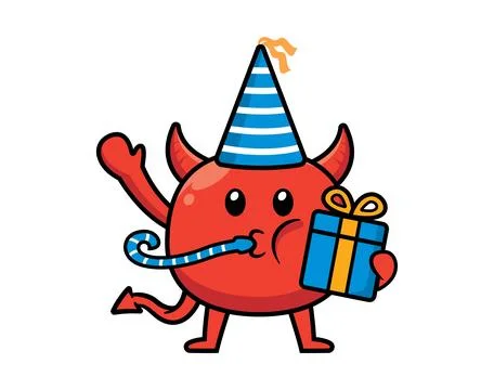 Cute devil mascot character design vector Illustrazione stock