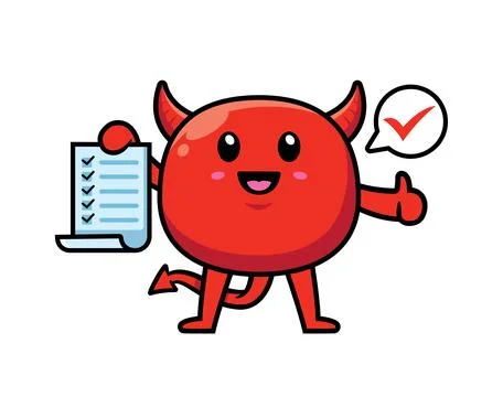 Cute devil mascot character design vector Stock Illustration