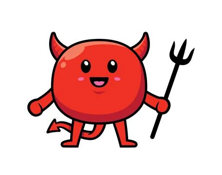 Cute devil mascot character design vector 스톡 일러스트