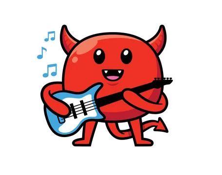 Cute devil mascot character design vector Stockillustratie