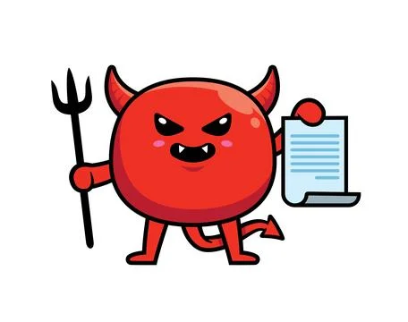 Cute devil mascot character design vector Stock Illustration
