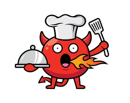 Cute devil mascot character design vector Stock Illustration