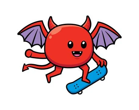 Cute devil mascot character design vector Stock Illustration