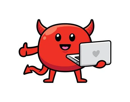 Cute devil mascot character design vector 스톡 일러스트