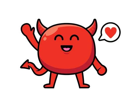 Cute devil mascot character design vector Stockillustratie