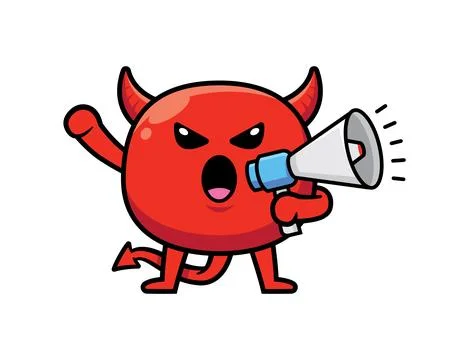 Cute devil mascot character design vector Stock Illustration