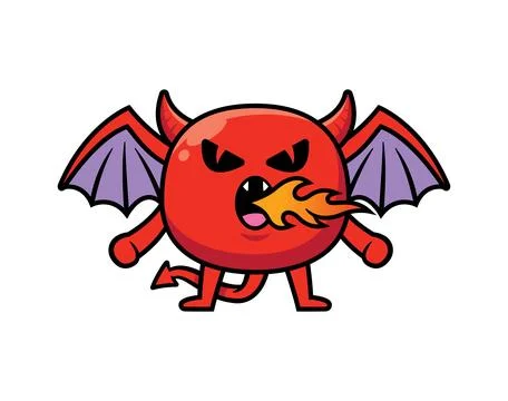 Cute devil mascot character design vector Stock Illustration