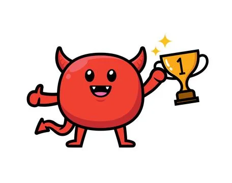 Cute devil mascot character design vector Stock Illustration