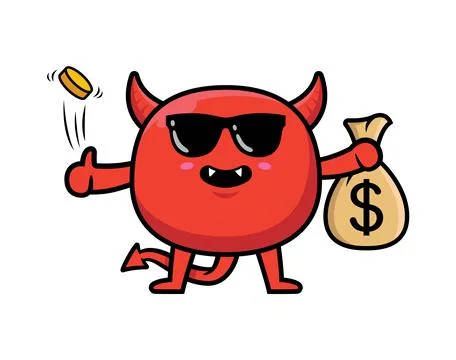 Cute devil mascot character design vector 스톡 일러스트