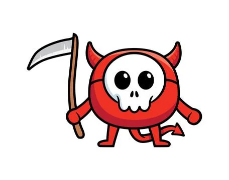 Cute devil mascot character design vector Illustrazione stock