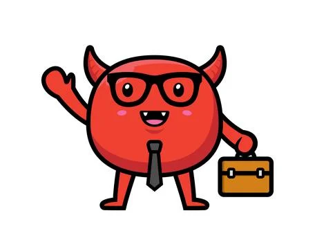 Cute devil mascot character design vector Illustrazione stock