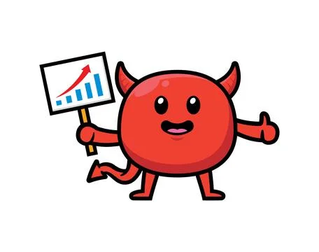 Cute devil mascot character design vector 库存插图