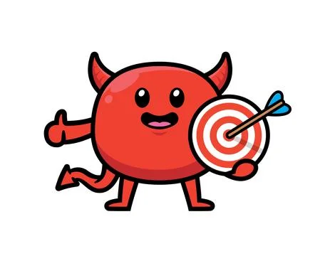 Cute devil mascot character design vector 스톡 일러스트