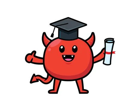 Cute devil mascot character design vector Stock Illustration