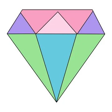Cute diamond isolated on white background Stock Illustration
