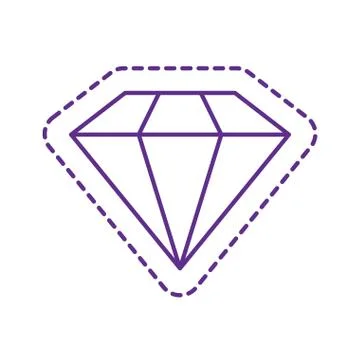 Cute diamond patch line style icon vector design Illustrazione stock