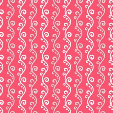 Cute different vector seamless pattern. Pink, white and grey color Stock Illustration