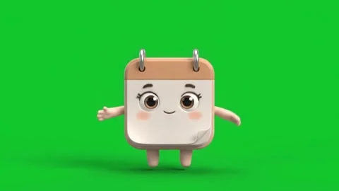 Cute Digital Calendar Buddy Video stock 345830923