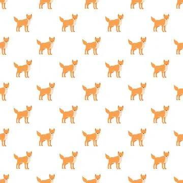 Cute dingo dog seamless pattern repeating background Stock Illustration