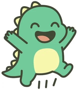 Cute Dino Cheerful Stock Illustration