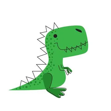 Cute dinosaur. Dino drawn vector for kids fashion Stock Illustration