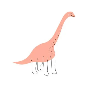 Cute dinosaur in doodle style. Illustrazione stock