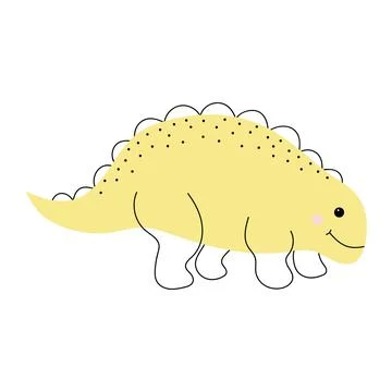 Cute dinosaur in doodle style. Stock Illustration