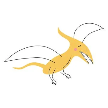 Cute dinosaur in doodle style. Stock Illustration
