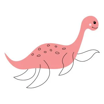 Cute dinosaur in doodle style. Illustrazione stock