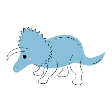 Cute dinosaur in doodle style. Stock Illustration