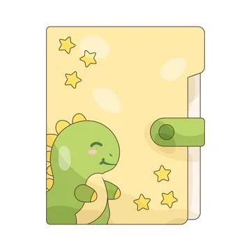Cute dinosaur folder Stock Illustration