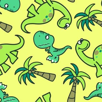 Cute dinosaur seamless pattern Stock Illustration