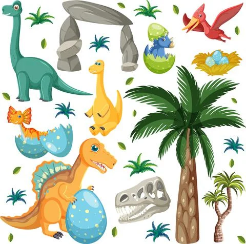 Cute dinosaur seamless pattern Stock Illustration