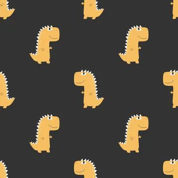 Cute dinosaur seamless patterns. Digital paper. Creative childish print 스톡 일러스트