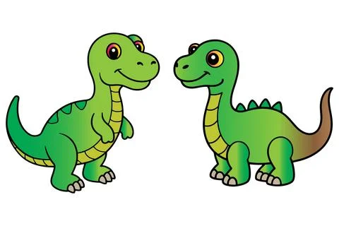 Cute dinosaur set vector illustration Stock Illustration