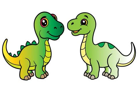 Cute dinosaur set vector illustration Stock Illustration