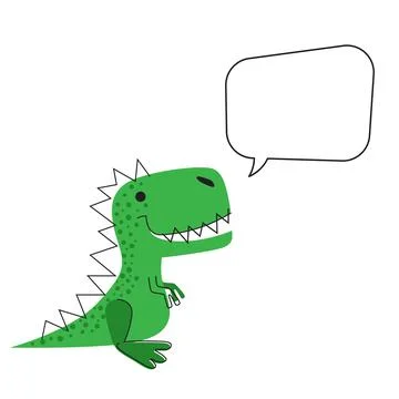 Cute dinosaur with a speech bubble. Dino Stock Illustration