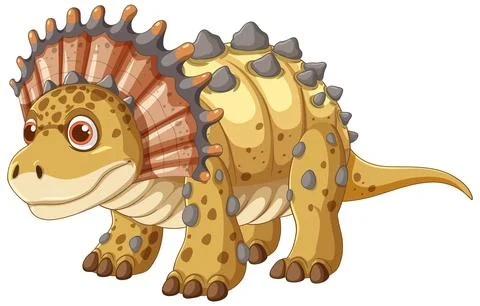 Cute Dinosaur with Spiked Back Stock Illustration