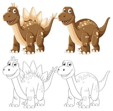 Cute Dinosaur Vector Illustration Stock Illustration