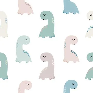 Cute dinosaurs Seamless Stock Illustration