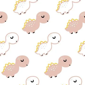 Cute dinosaurs Seamless Stock Illustration