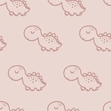 Cute dinosaurs seamless pattern Stock Illustration