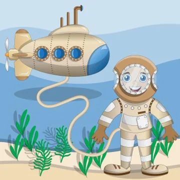 Cute diver. イラスト素材