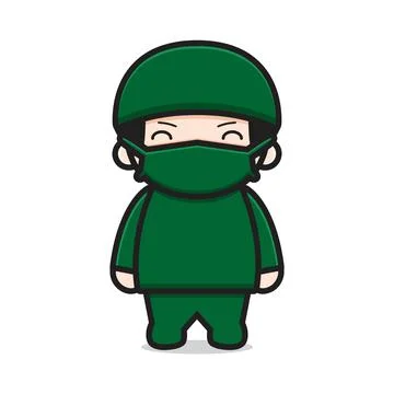 Cute doctor character cartoon vector icon illustration Stock Illustration