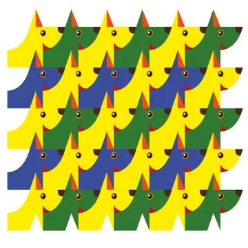 Cute dog with bird Stock Illustration