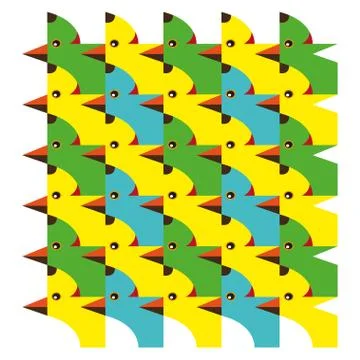 Cute dog with bird Stock Illustration