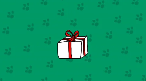 Cute dog in a box. Bithday present hand drawn cartoon animation Stock Footage 66298605