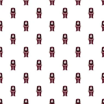 Cute dog character repeating seamless pattern design Stock Illustration