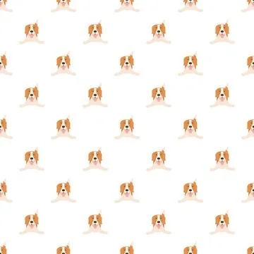 Cute dog character seamless pattern background design 스톡 일러스트